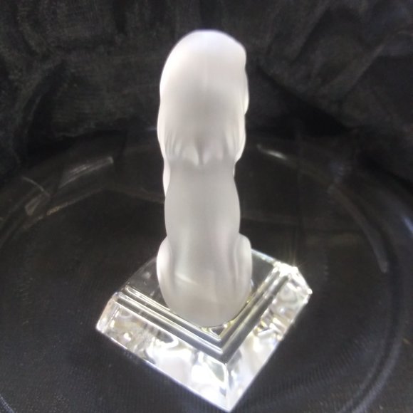 Goebel Lion Frosted Lead Crystal Figurine Paperweight very polished bottom - Picture 12 of 16